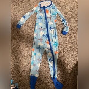 Little Sleepies Blue Airplane Print Kids One Piece pajamas